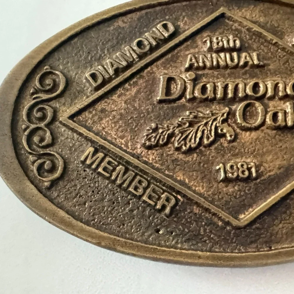 Vintage 1981 B&H Belt Buckle Diamond Oaks Fort Worth‎ Tx 18th Annual Diamond Cup